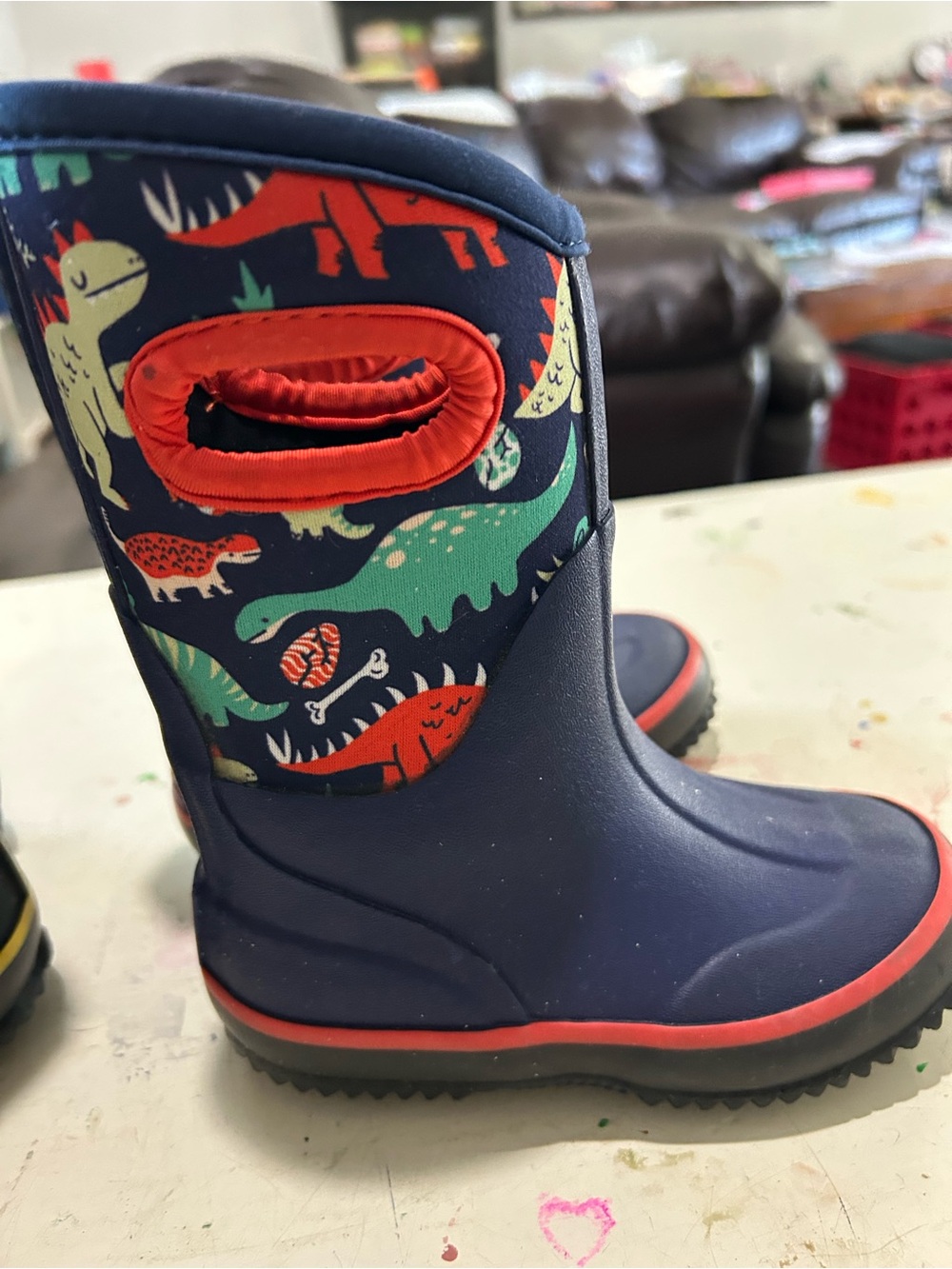Lone Cone Kids Mud Muck Boots Twins Winter Rain Farm Lot Of 2 Size 8 Dino space - Picture 6 of 12